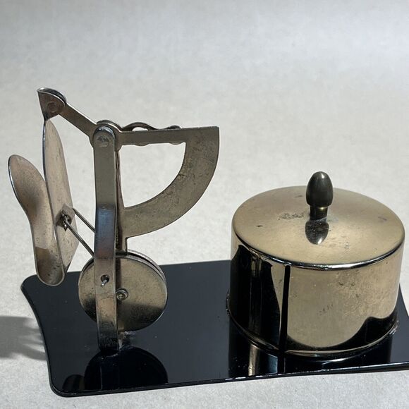 Vintage  Brass Postage Stamp Roll Holder Dispenser 2oz Letter Scale Weight Japan - Picture 5 of 12